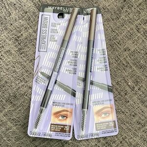 2 pcs Maybelline Express Brow Ultra Slim Pencil in 257 Medium Brown NIB